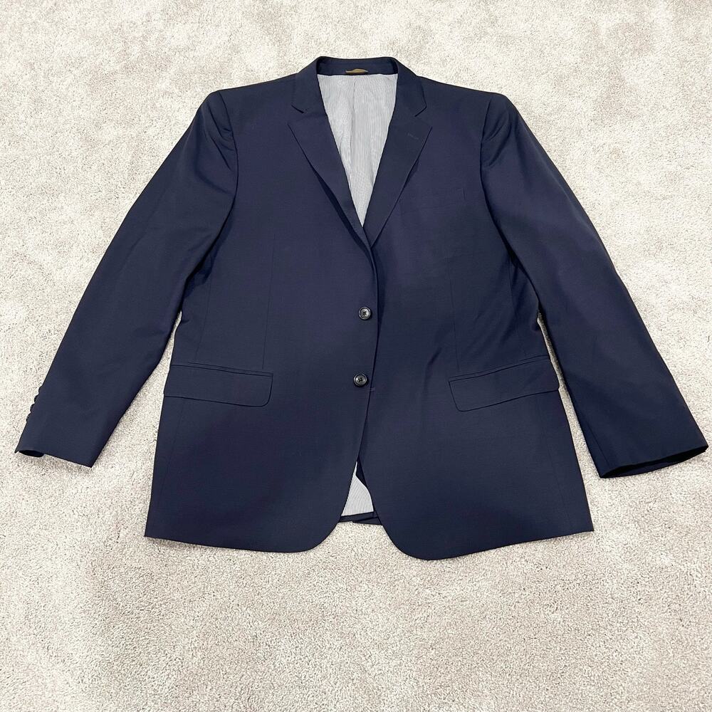 Brooks Brothers Mens Explorer‎ Wool Madison Fit Navy Sports Coat Size 46 L.